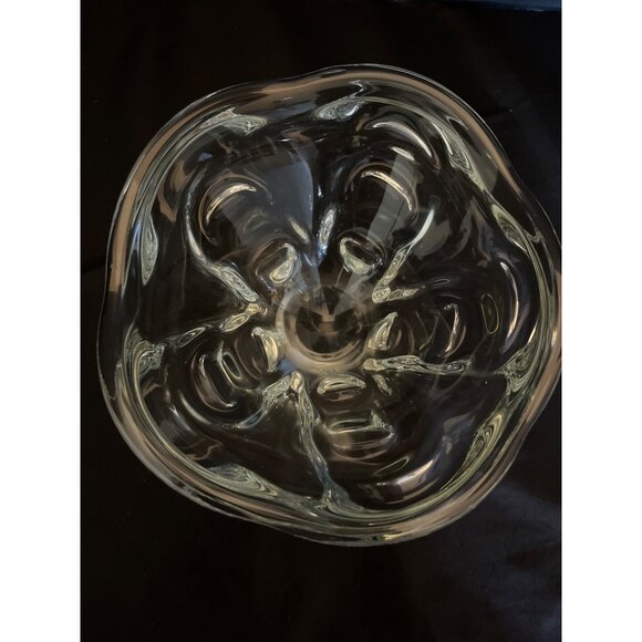 Hand Blown Heavy Crystal Bowl MCM 1950’s Belgium Style of Val Saint Lambert - Picture 5 of 7